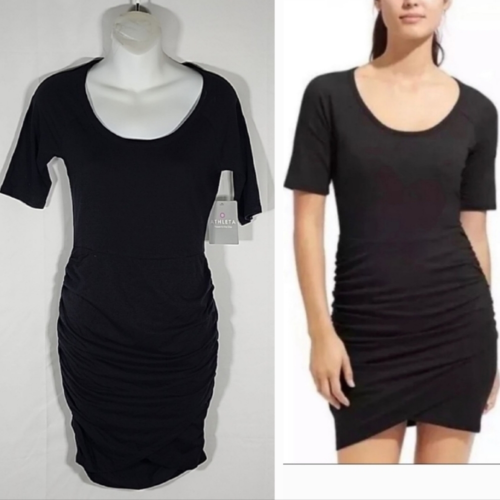 Athleta Seeker black Graphic T-Shirt Dress